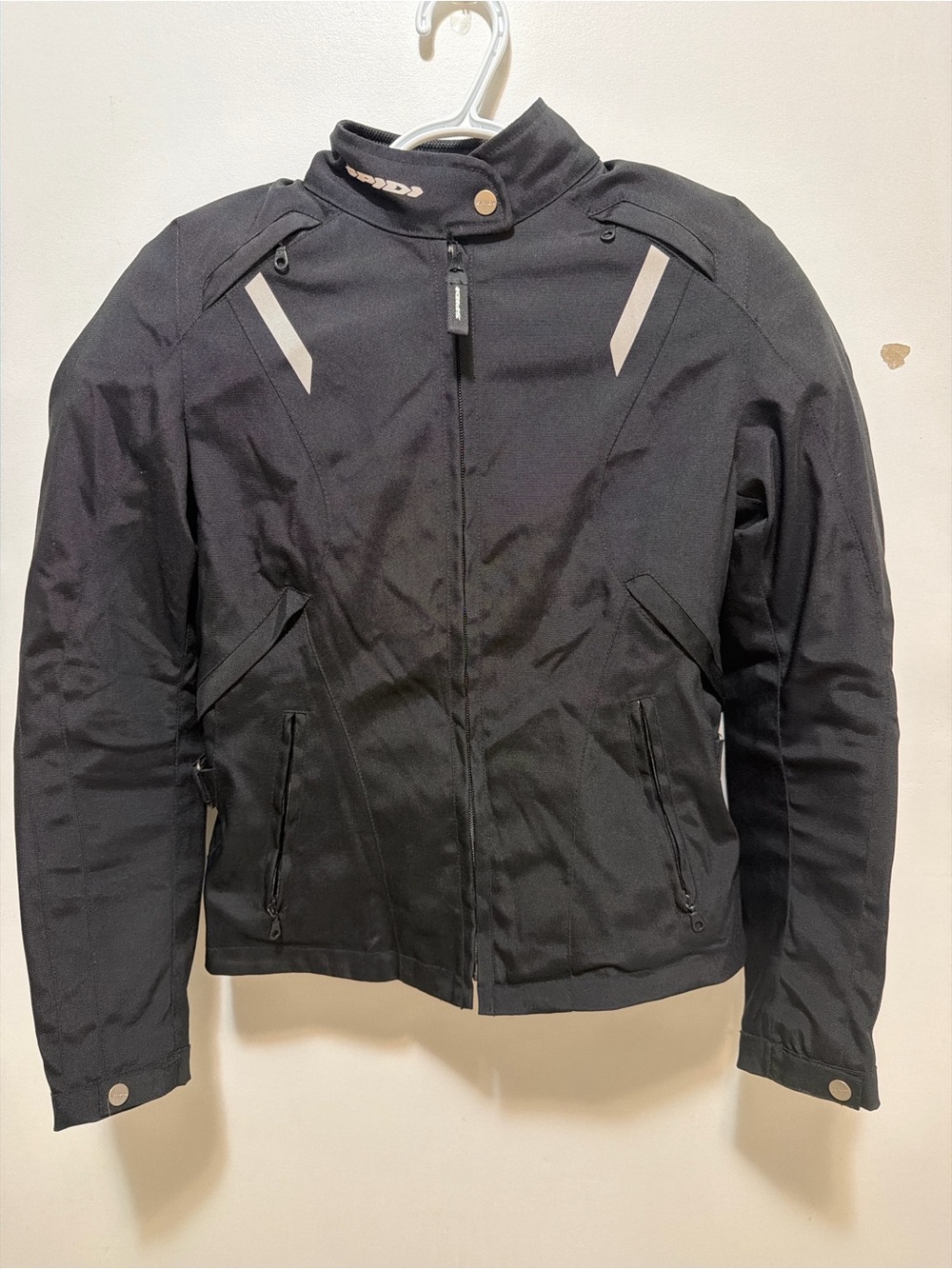 Women's Black Lightweight motorcycle Jacket with Reflective Detail